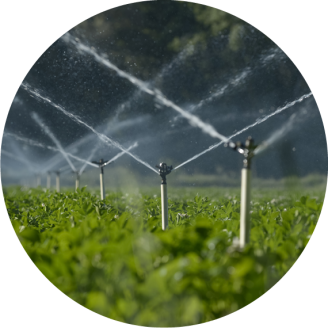 Großflächenberegnung für Vieh- und Landwirtschaft | schoepf watersystems Großflächenberegnung eines Ackers